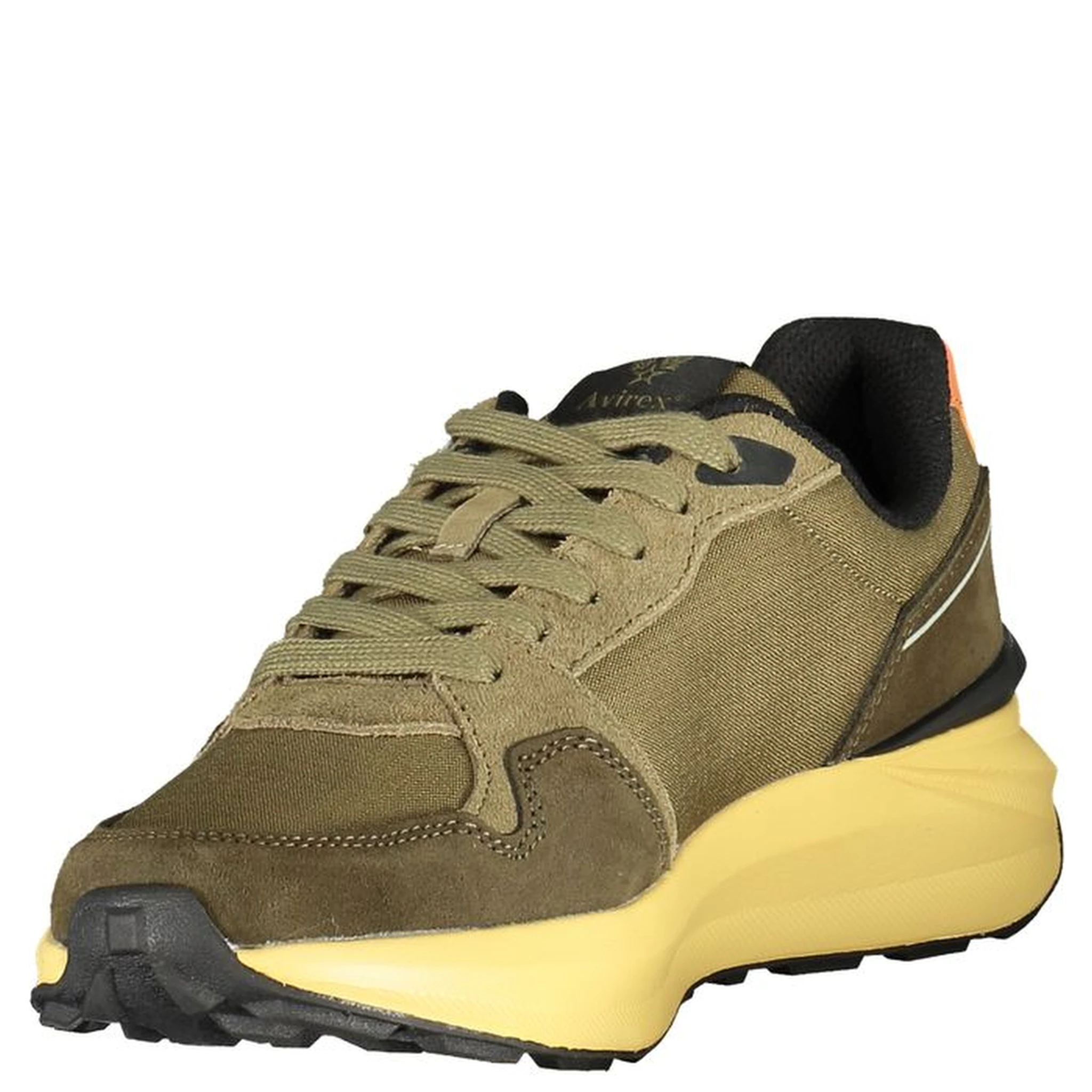 Green Polyester Athletic Sneakers