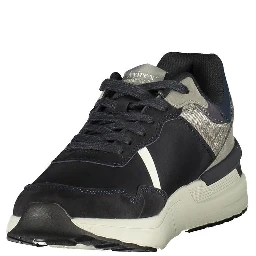 Blue Polyurethane Men Sneaker