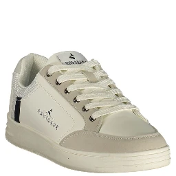White Polyester Athletic Sneakers