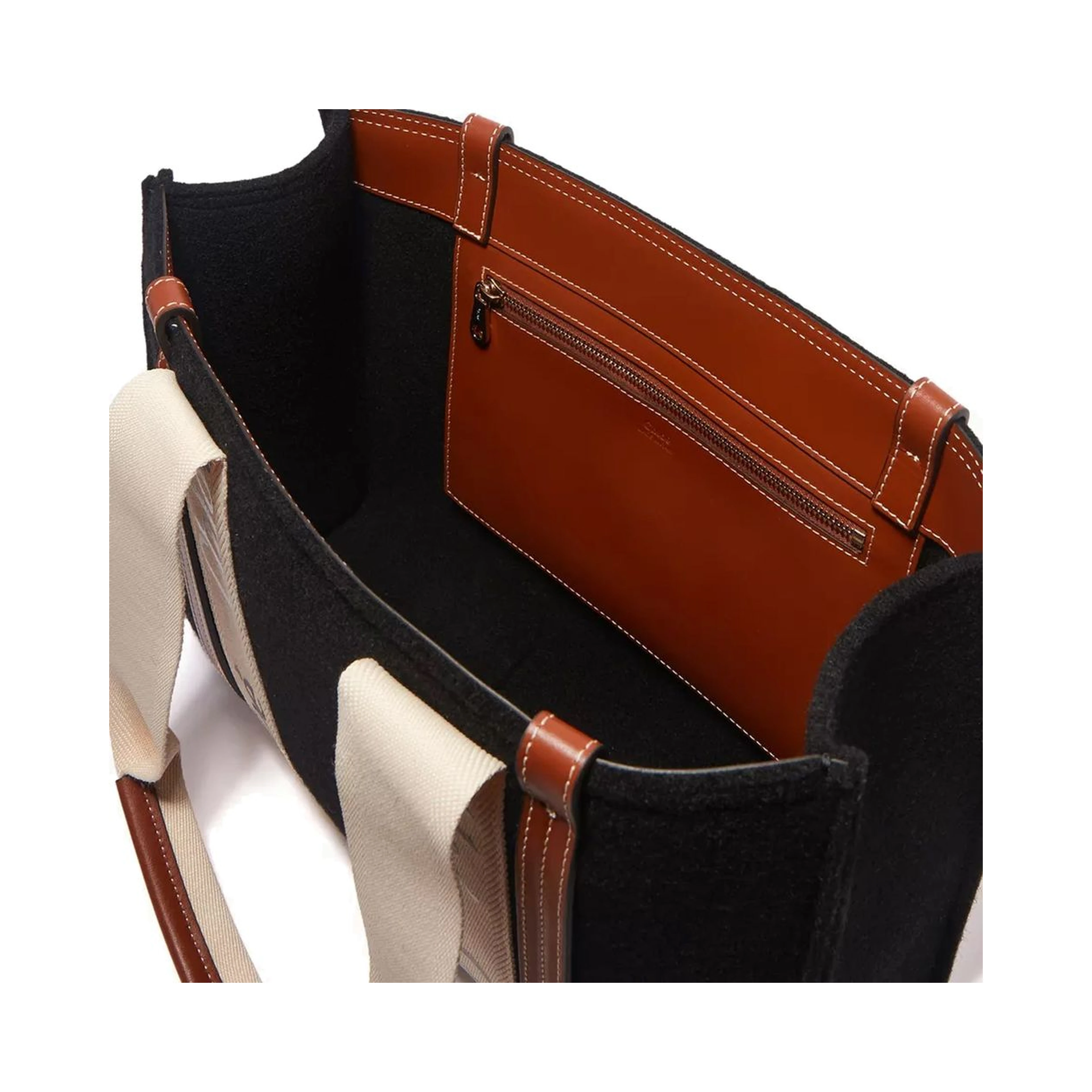 Black Wool Tote Bag