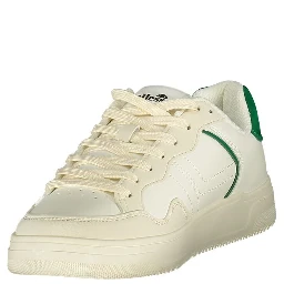 White Polyester Athletic Sneakers