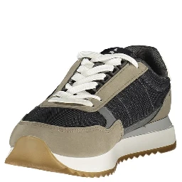 Gray Polyester Athletic Sneakers