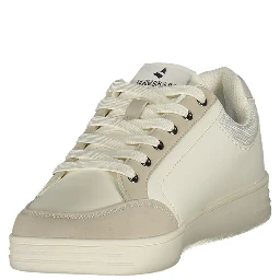 White Polyester Athletic Sneakers