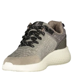Gray Polyester Athletic Sneakers