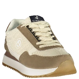 Beige Polyester Athletic Sneakers