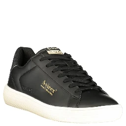 Black Polyester Athletic Sneakers