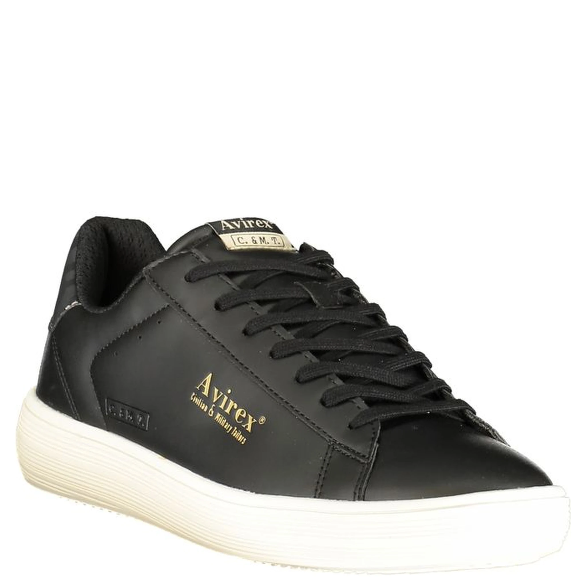Black Polyester Athletic Sneakers