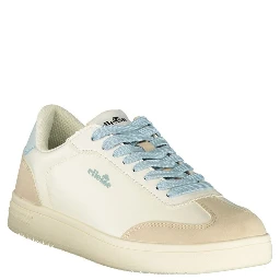 White Polyurethane Women Sneaker