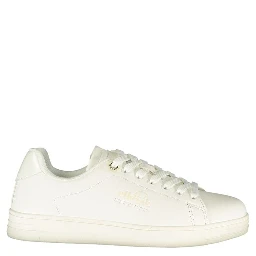 White Polyurethane Women Sneaker