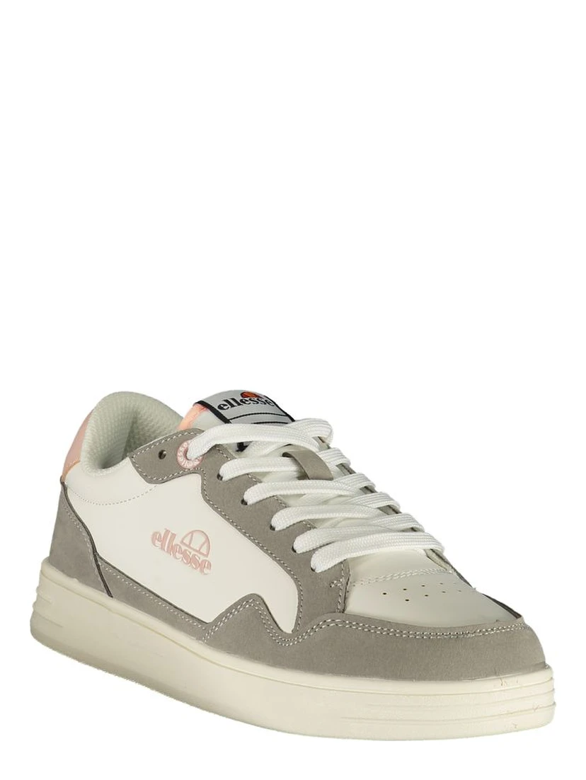 White Polyurethane Women Sneaker