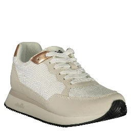 White Polyurethane Women Sneaker