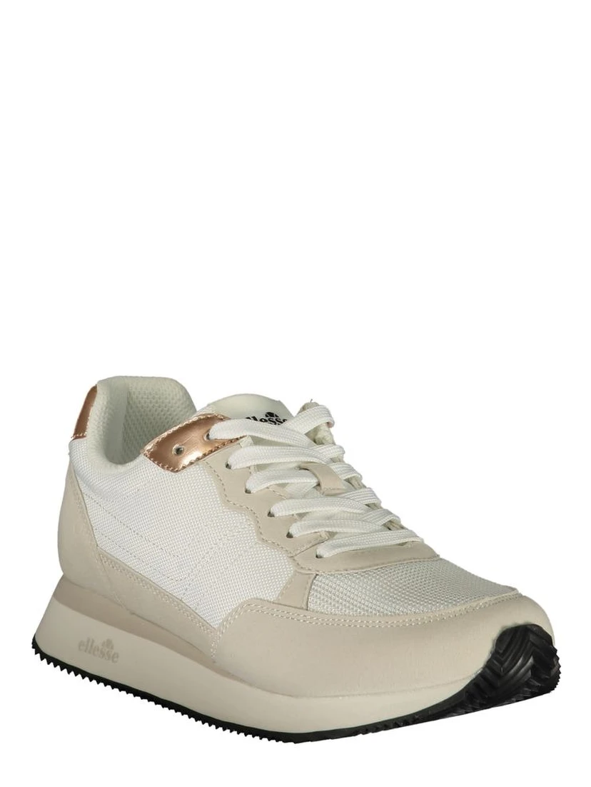 White Polyurethane Women Sneaker