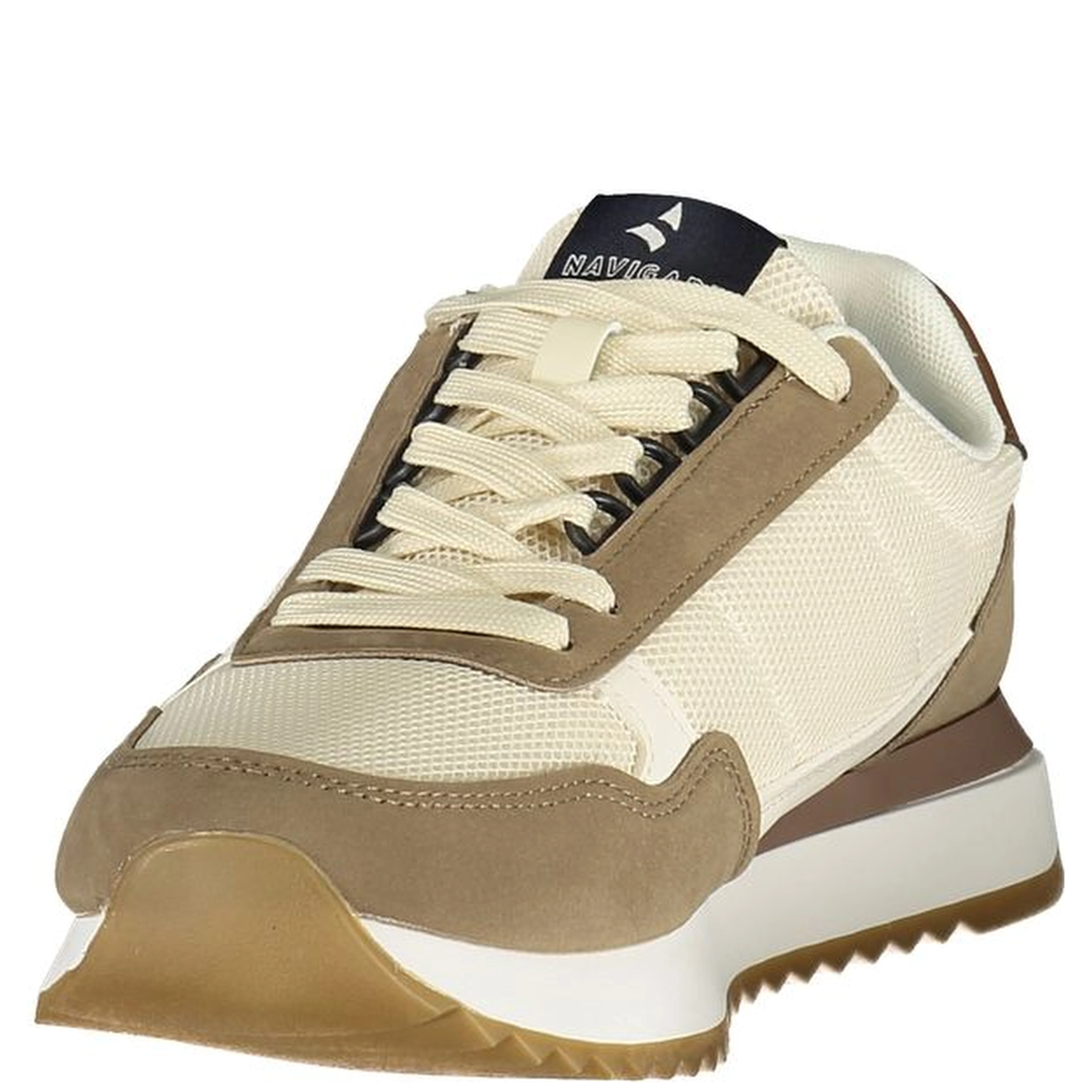 Beige Polyester Athletic Sneakers