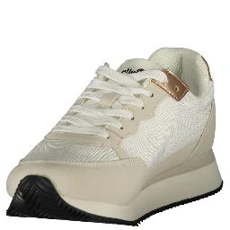 White Polyurethane Women Sneaker
