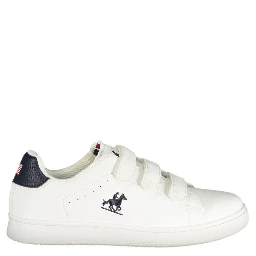 White Polyester Athletic Sneakers