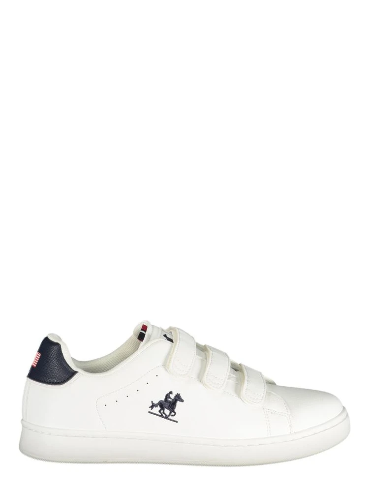 White Polyester Athletic Sneakers