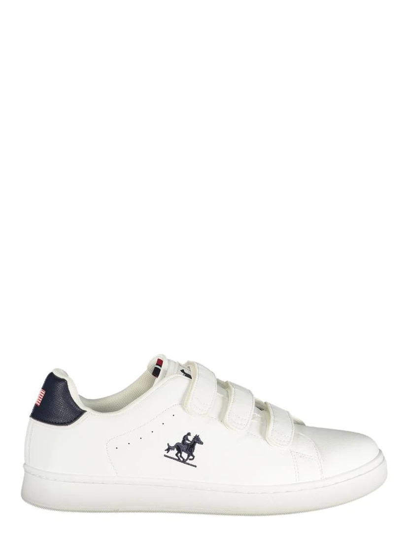 White Polyester Athletic Sneakers