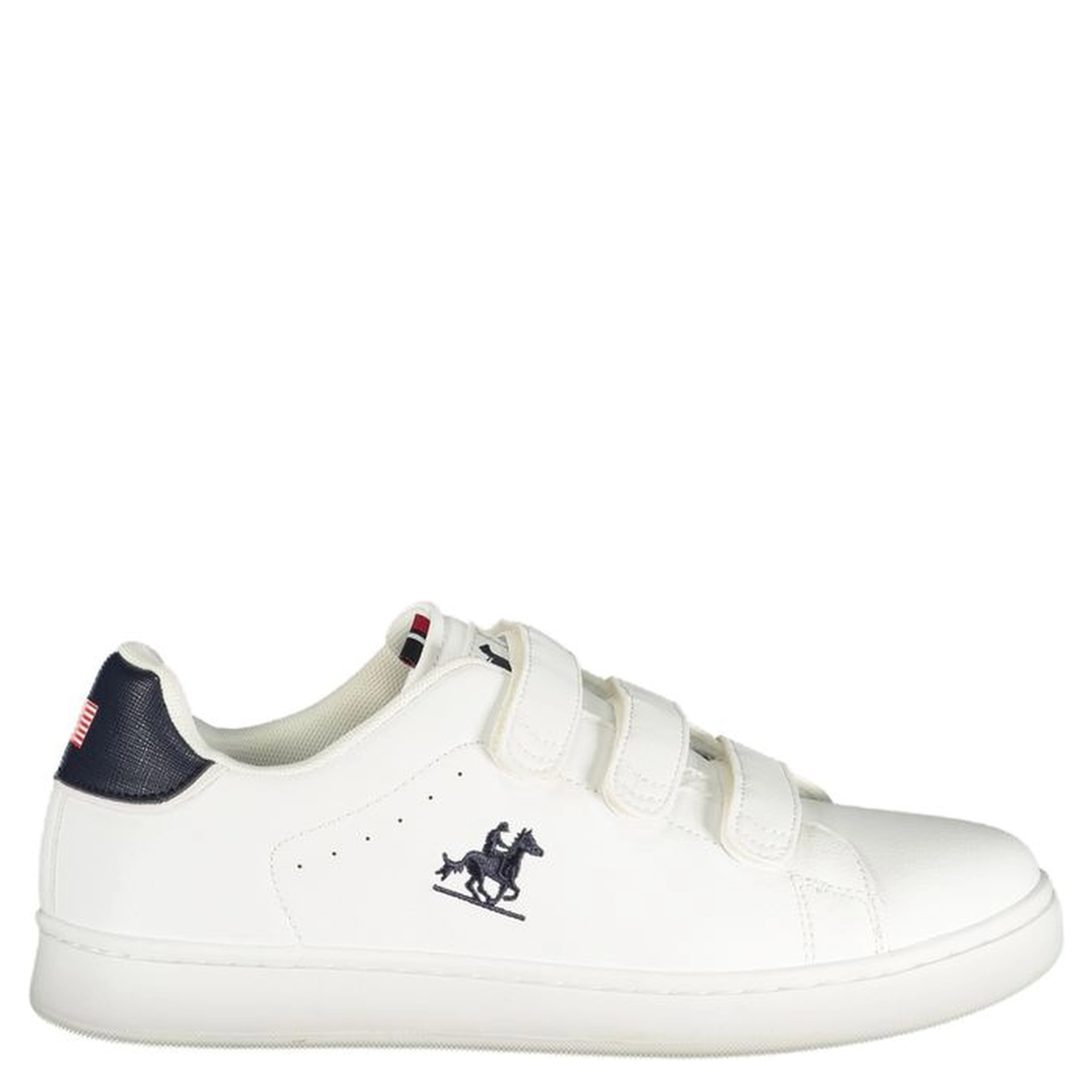 White Polyester Athletic Sneakers