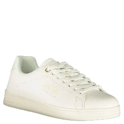 White Polyurethane Women Sneaker