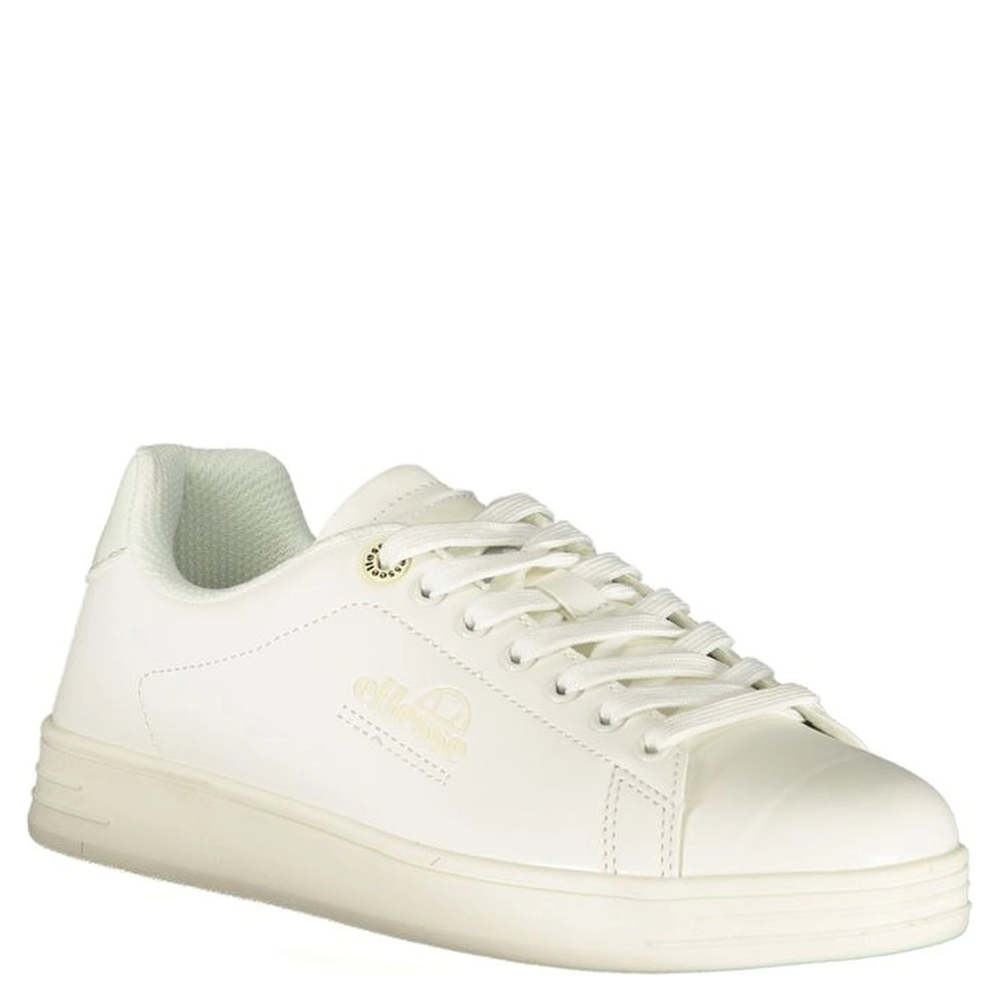 White Polyurethane Women Sneaker