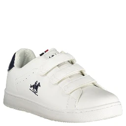 White Polyester Athletic Sneakers