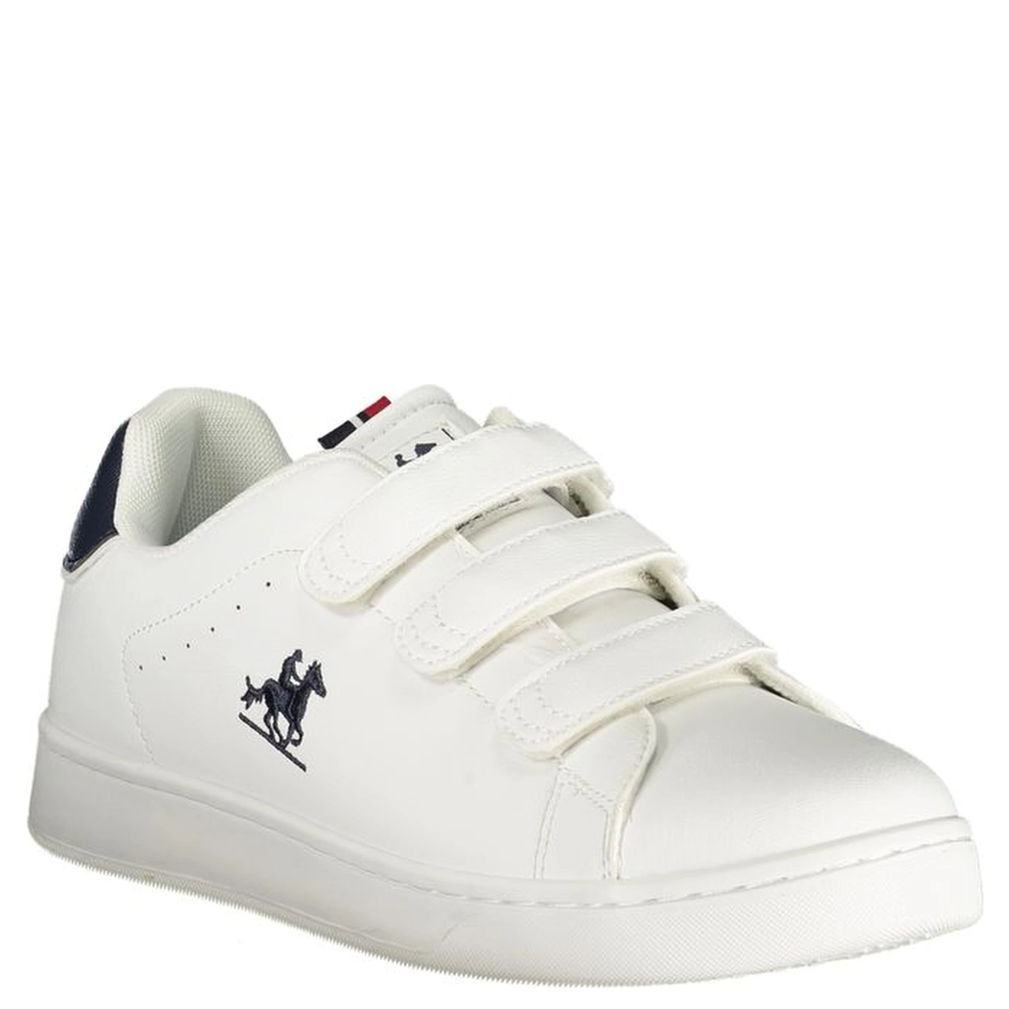 White Polyester Athletic Sneakers