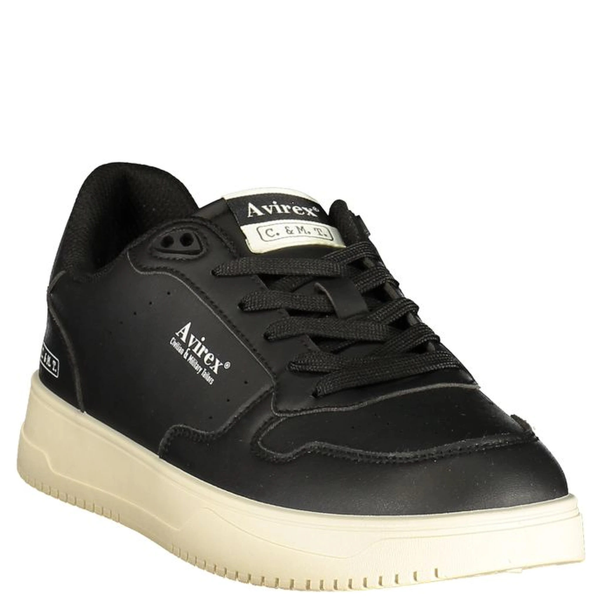 Black Polyester Athletic Sneakers
