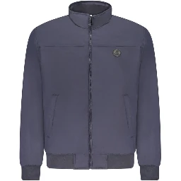 Blu Polyester Men's Jacket