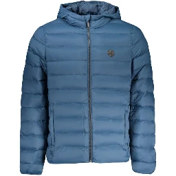 Blue Polyester Men's Jacket