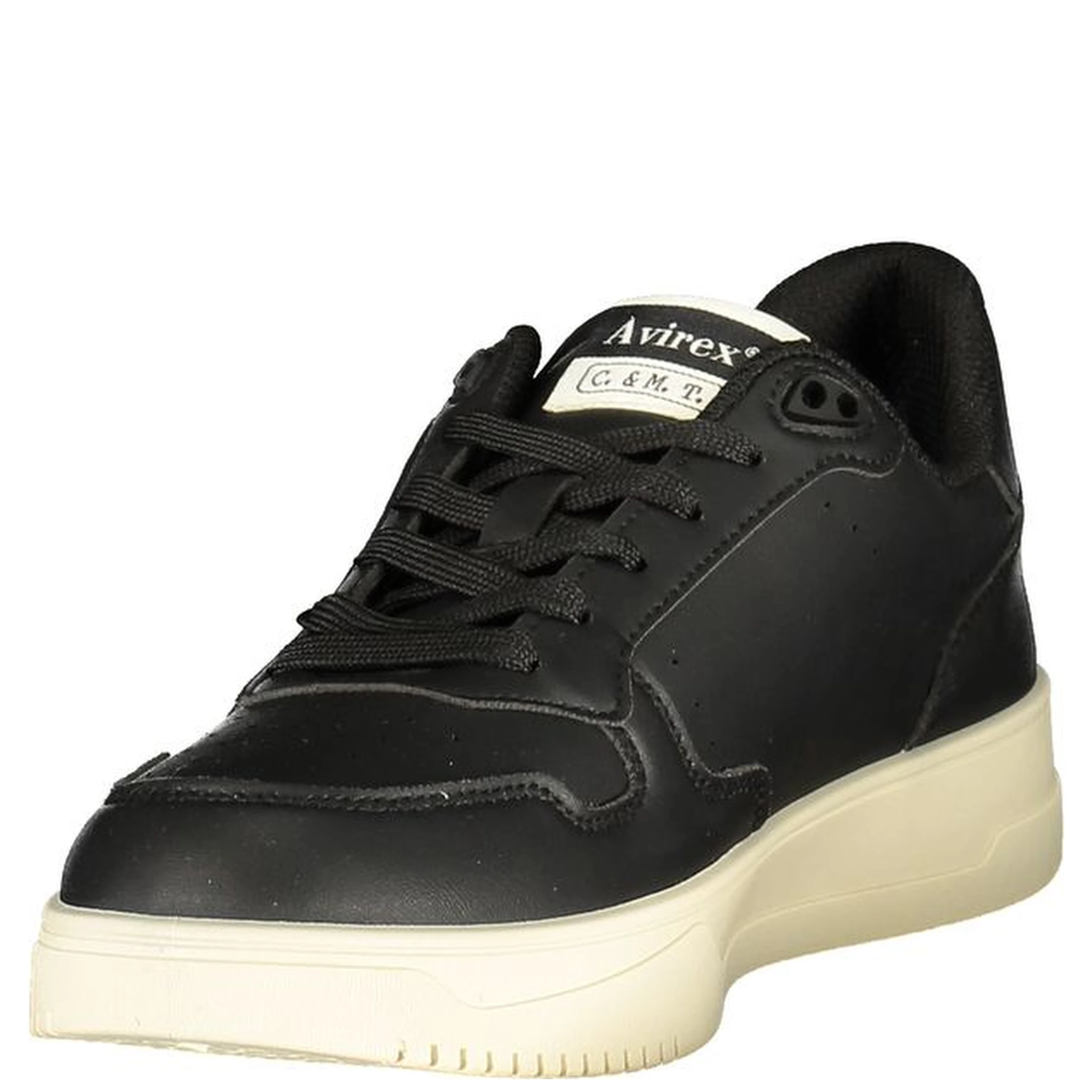 Black Polyester Athletic Sneakers