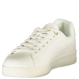 White Polyurethane Women Sneaker