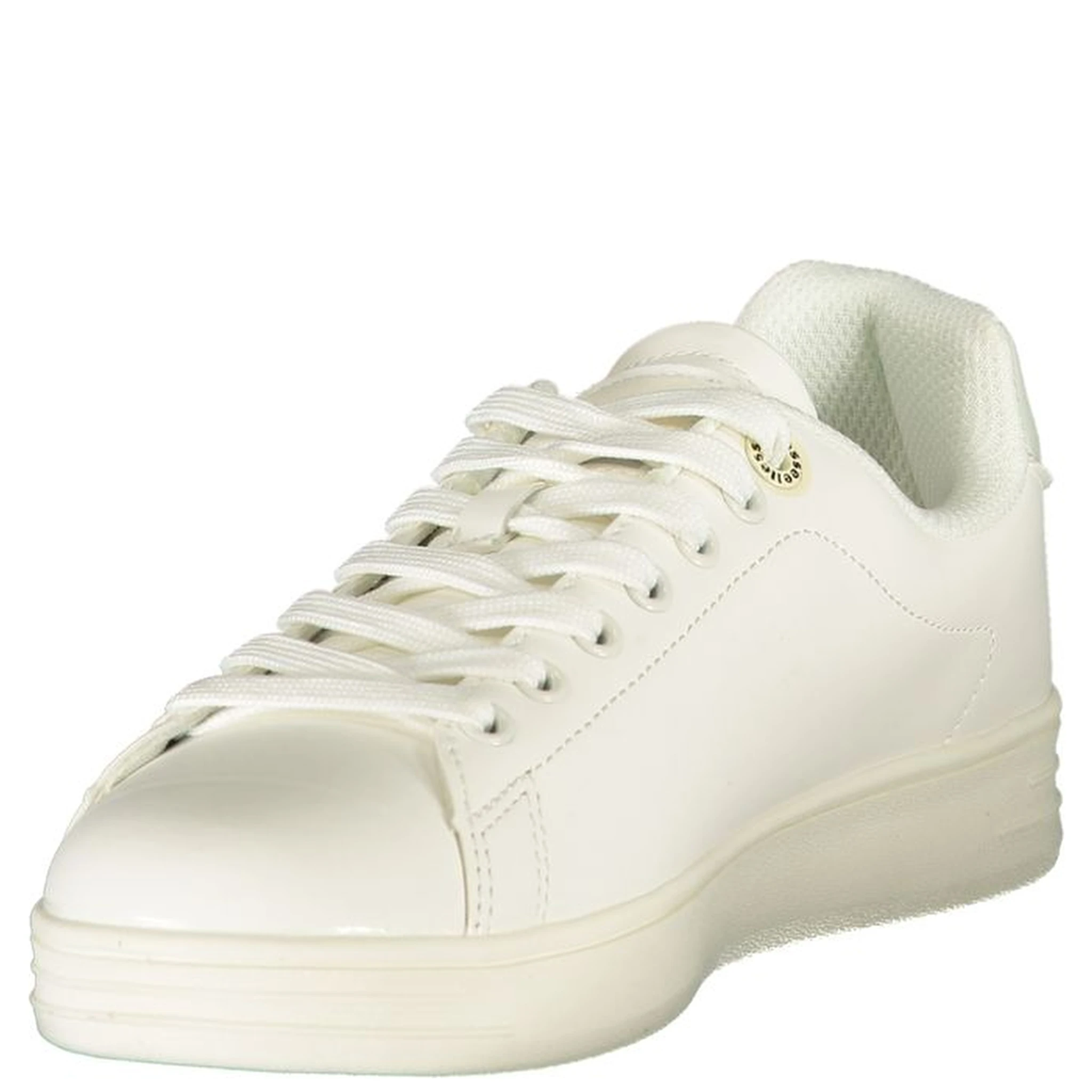 White Polyurethane Women Sneaker