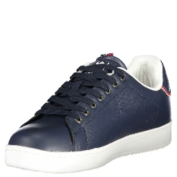 Blue Polyester Athletic Sneakers