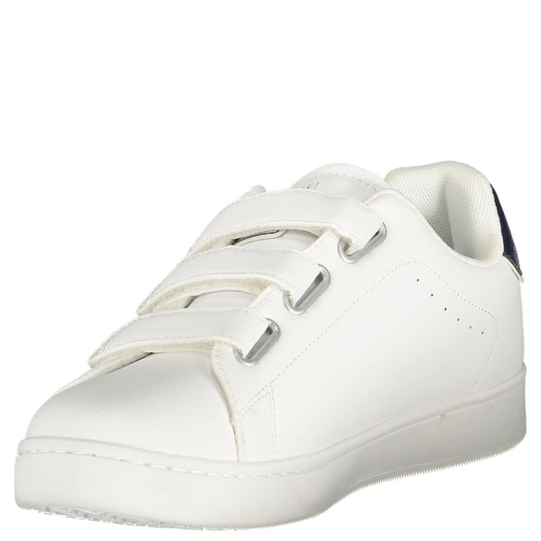 White Polyester Athletic Sneakers