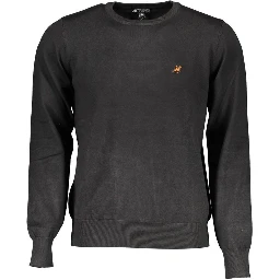 Black Viscosa Men Sweater