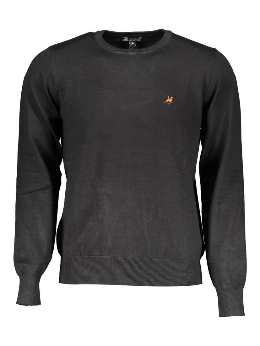 Black Viscosa Men Sweater