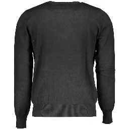 Black Viscosa Men Sweater