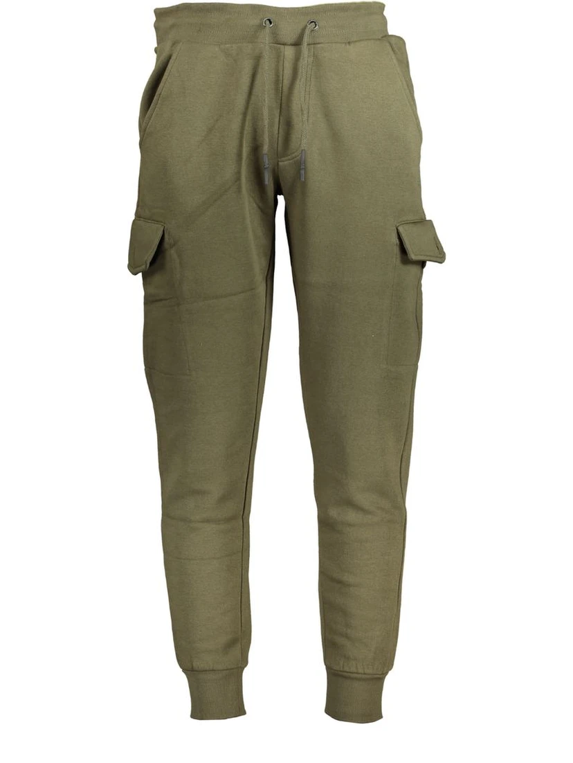 Green Cotton Athletic Pants