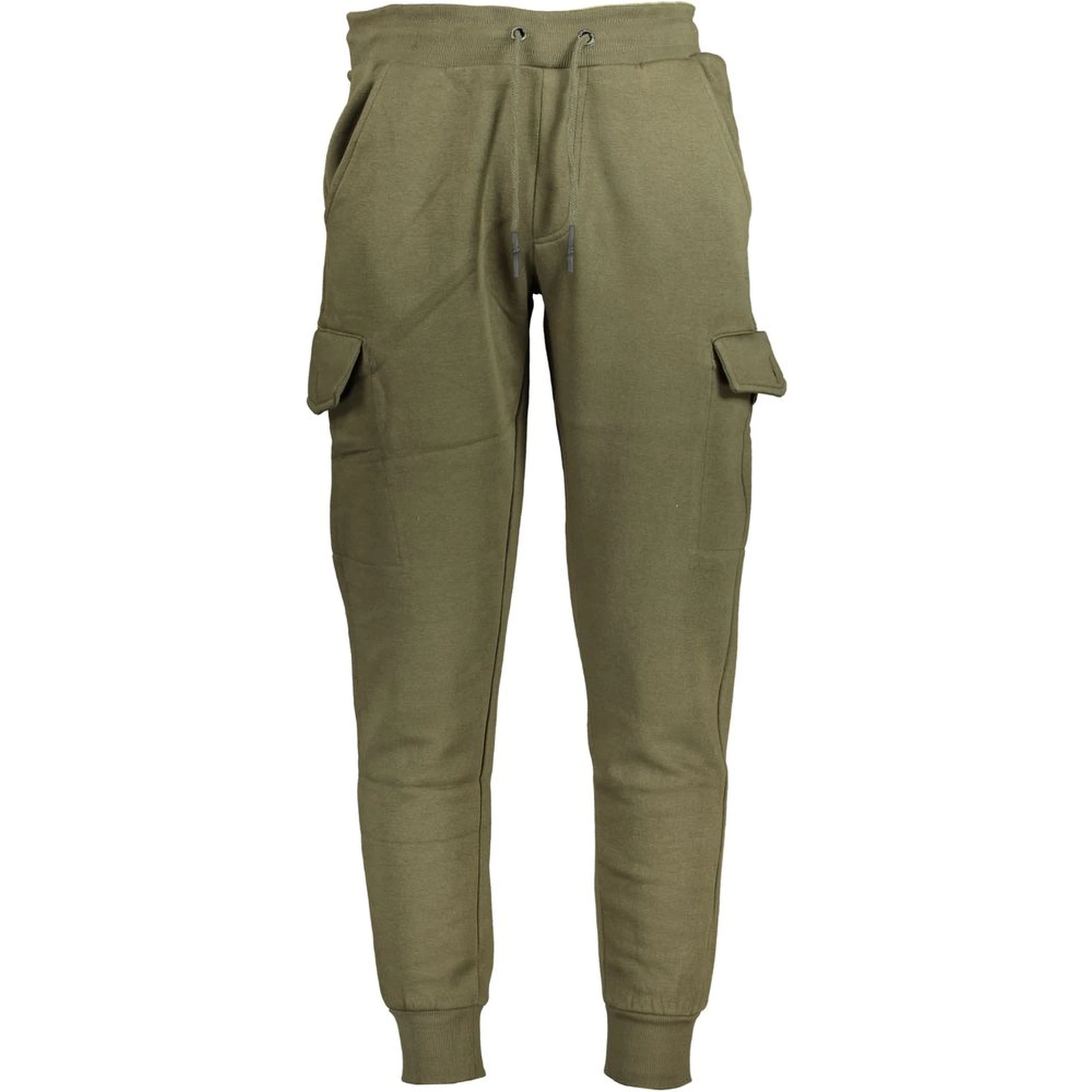 Green Cotton Athletic Pants
