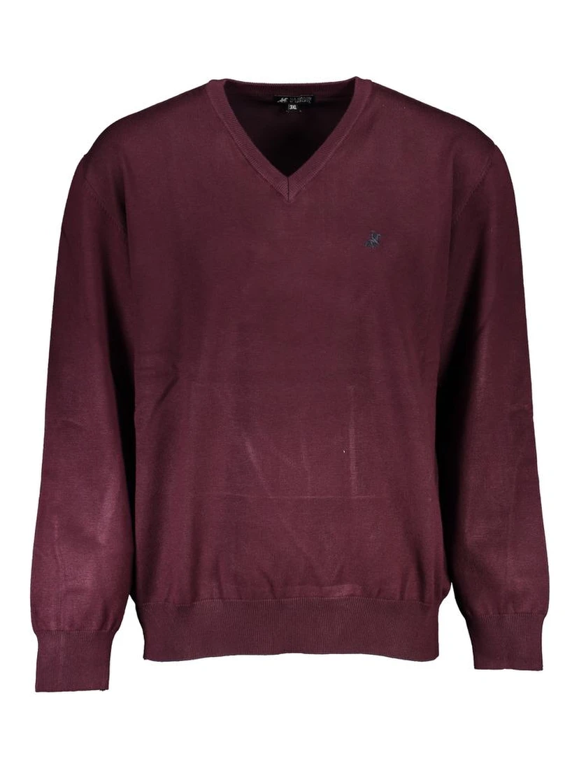 Red Viscosa Men Sweater