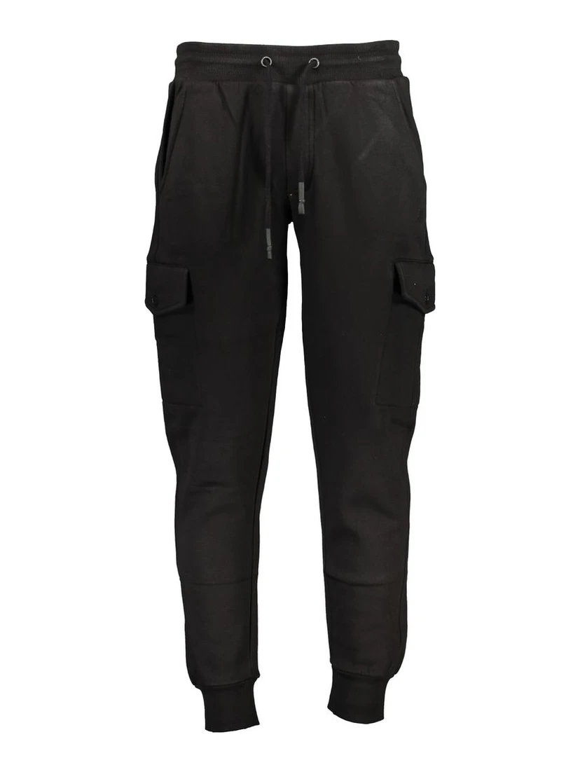 Black Cotton Cargo Pants