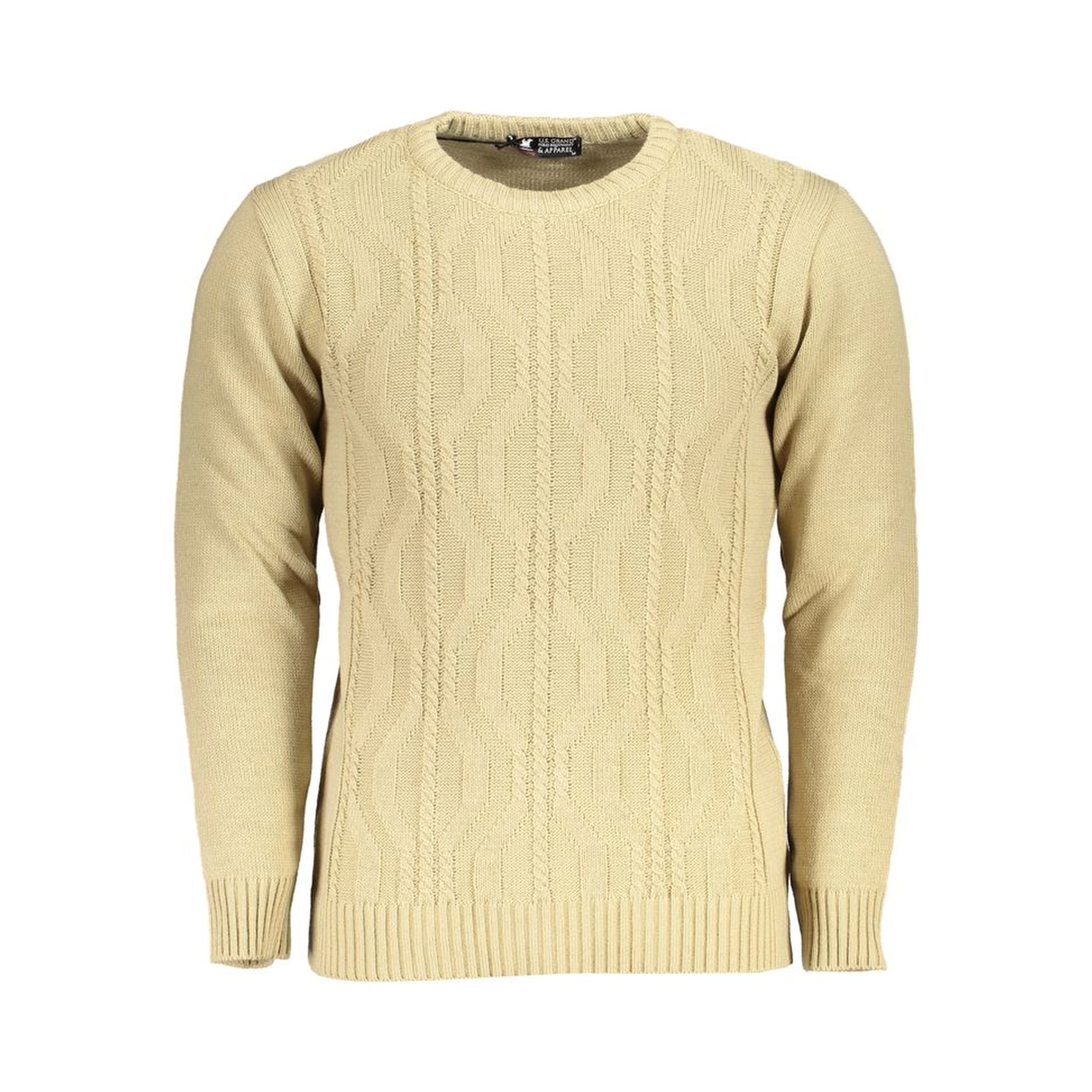 Beige Acrylic Men Sweater