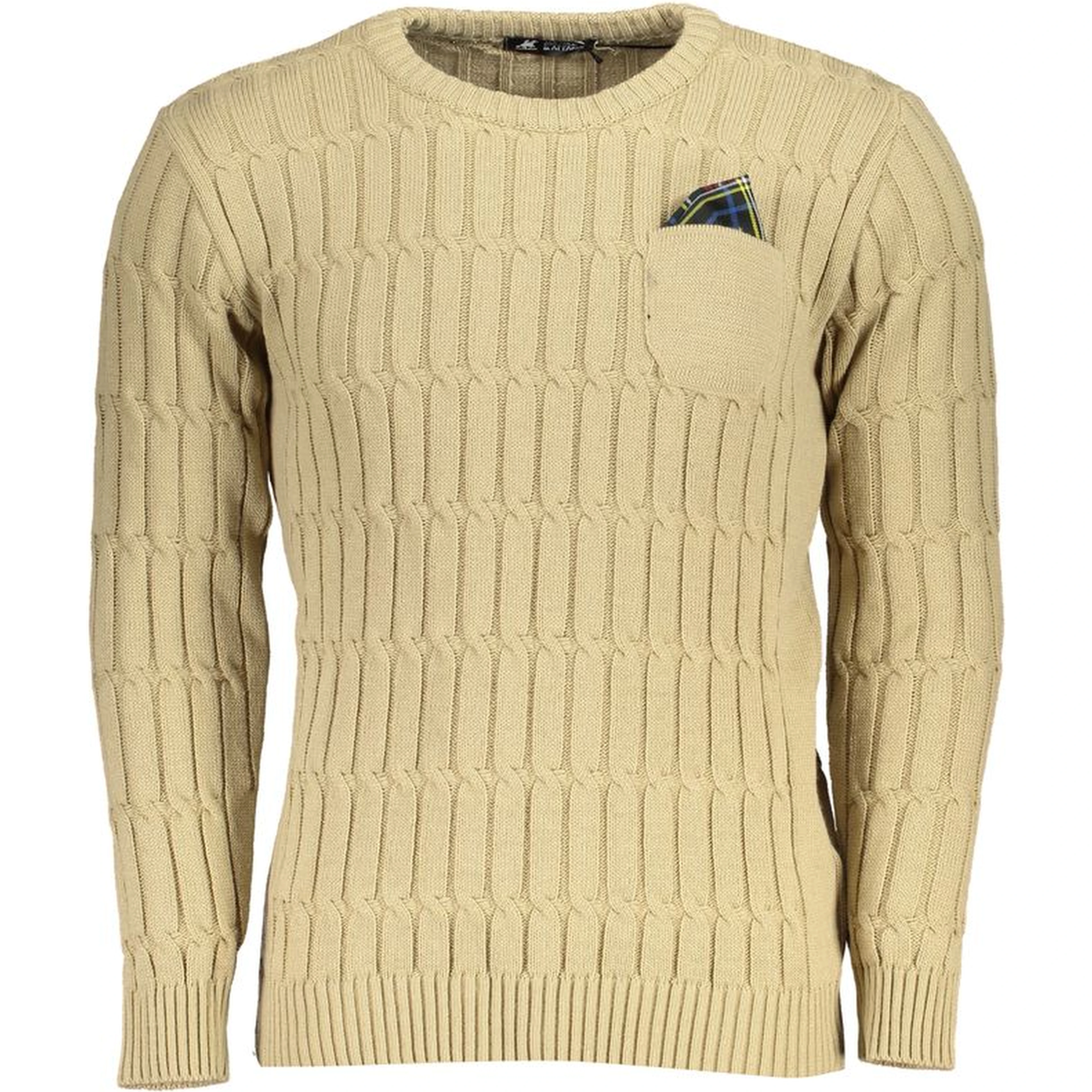 Beige Acrylic Men Sweater