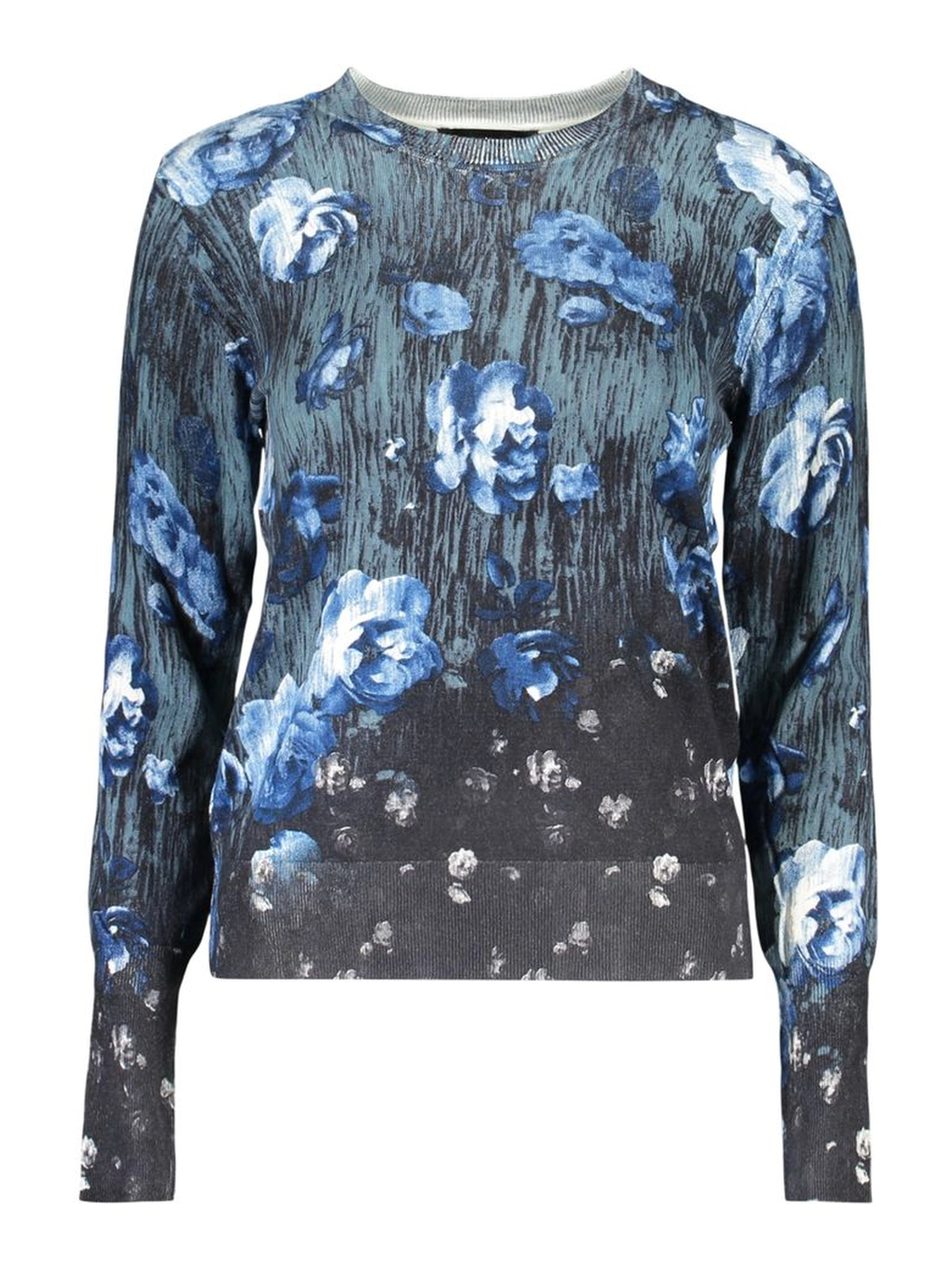 Blue Viscosa Women Sweater