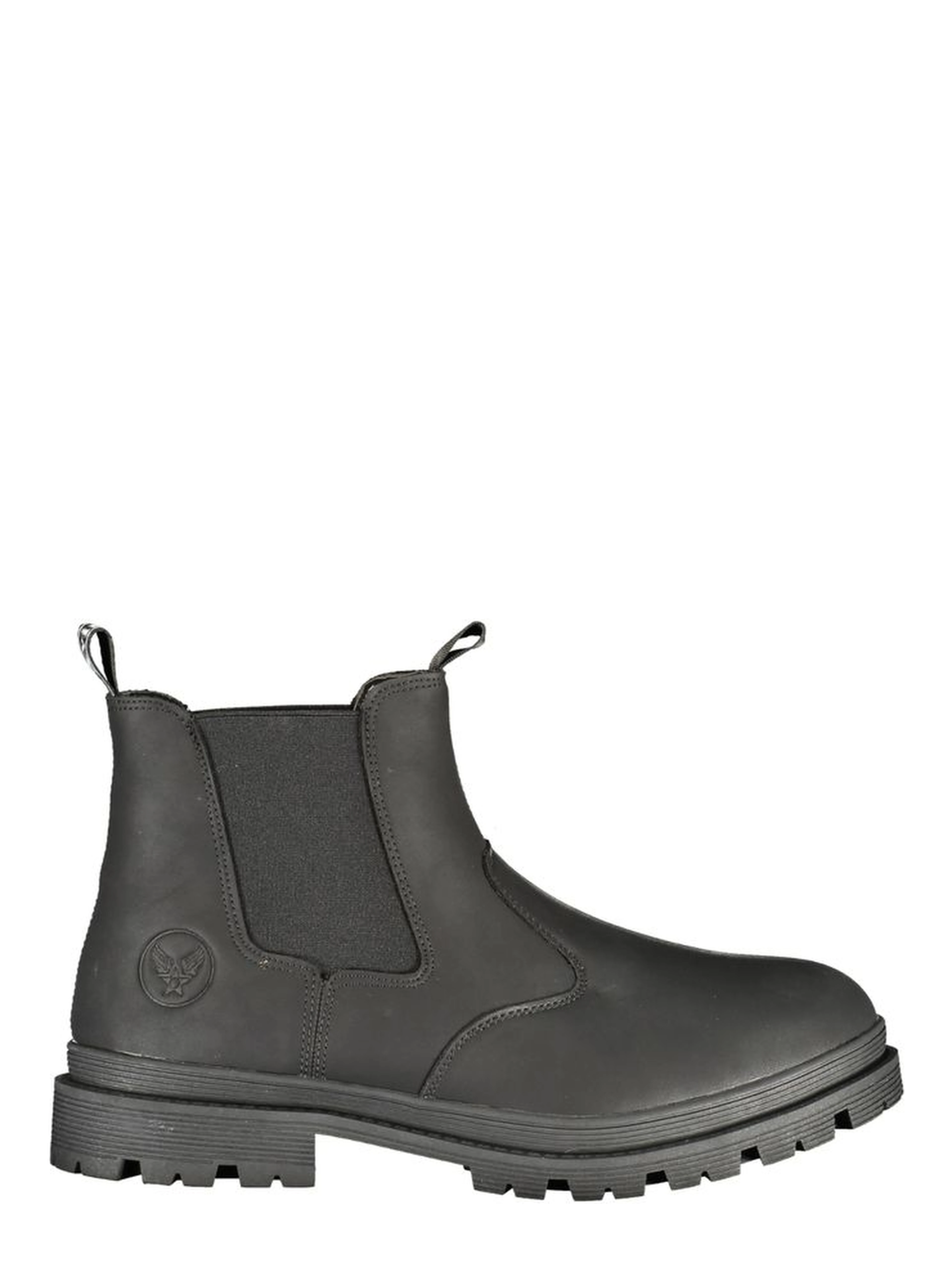 Black Polyester Ankle Boots