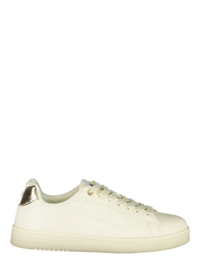 White Polyester Athletic Sneakers