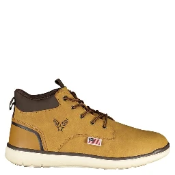 Brown Polyester Ankle Boots