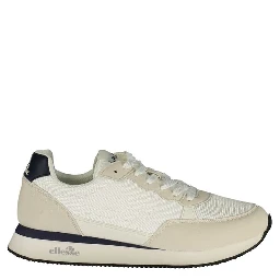 White Polyester Athletic Sneakers