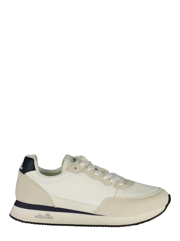 White Polyester Athletic Sneakers