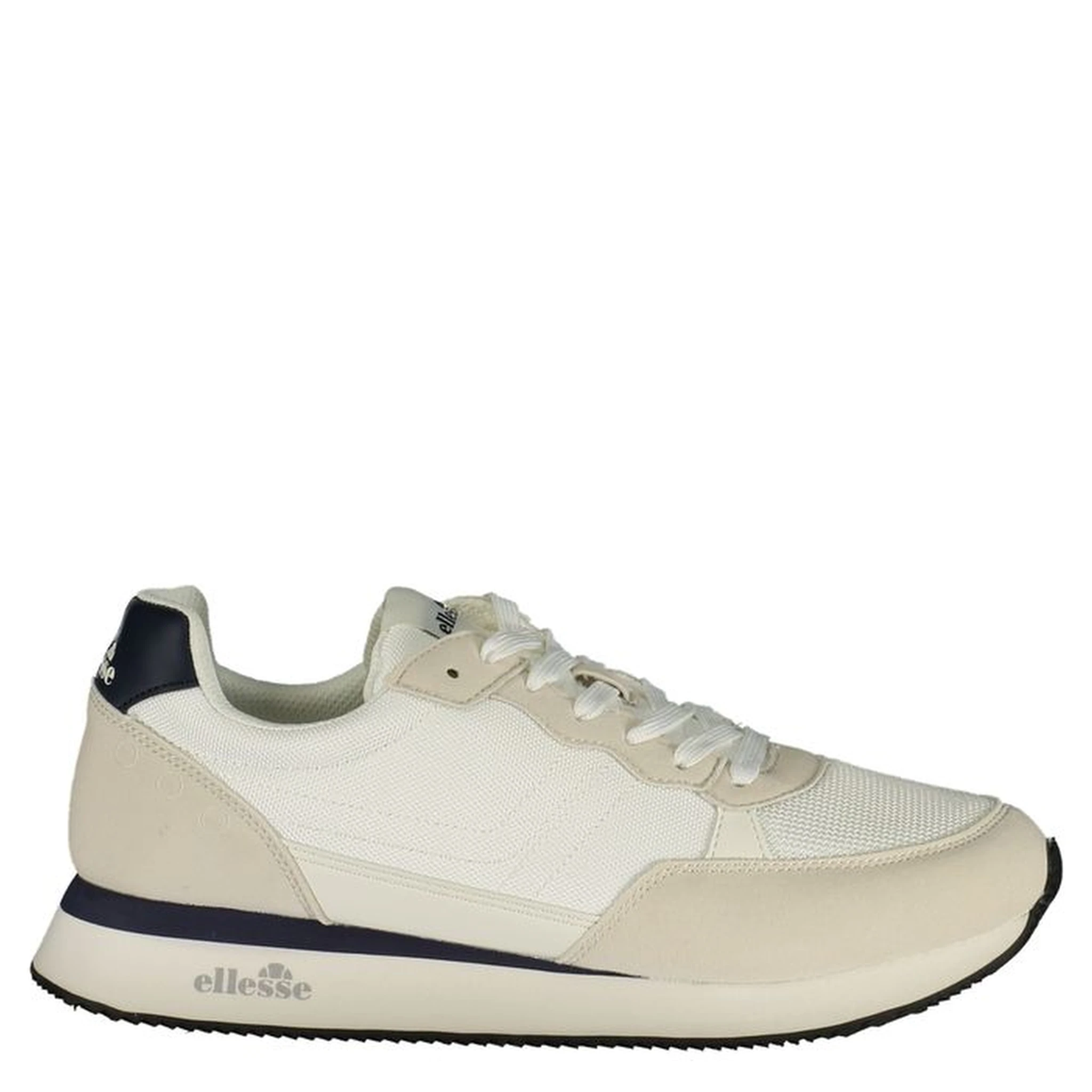 White Polyester Athletic Sneakers